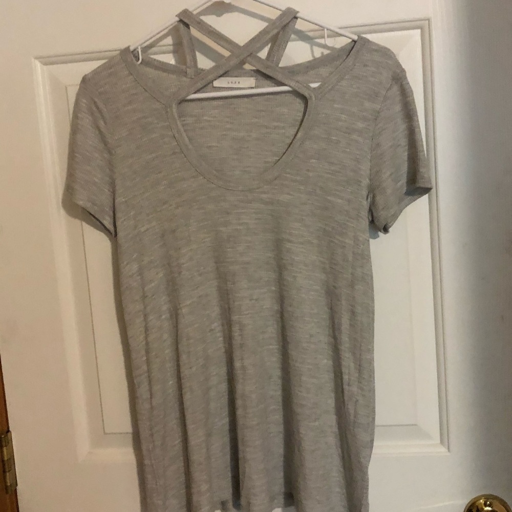 Crisscross cream top